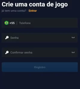 Formulário de cadastro BBRBET login